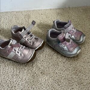 Stride Rite Stylish Kids Shoes in Pink and Silver Bundle